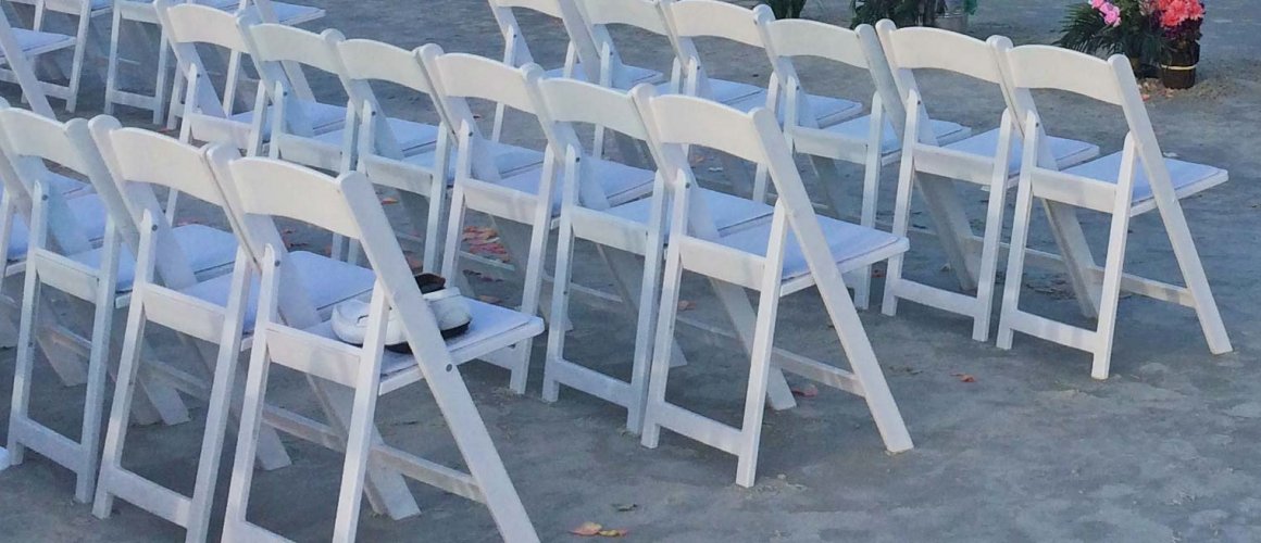 White Resin Chair Beach Area Wedding Planner New Smyrna Beach